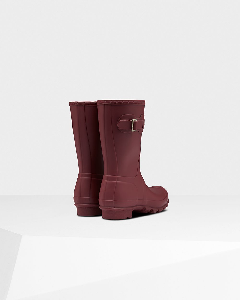 Womens Short Rain Boots - Hunter Original (04VSERBKI) - Grey Red